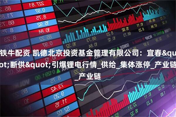 铁牛配资 凯德北京投资基金管理有限公司：宜春"断供"引爆锂电行情_供给_集体涨停_产业链